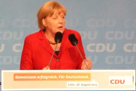 Angela Merkel in Fahrt