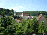 Ersingen Kirche,Bürgerhaus vom Friedhof aus